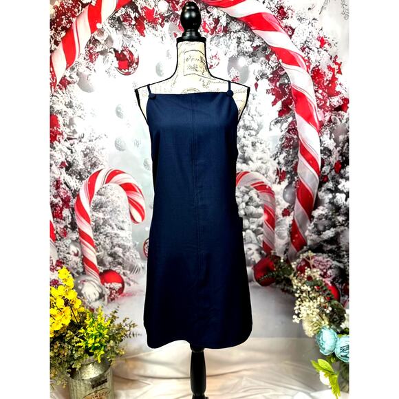 Lulu's Chic Ease Sleeveless Apron Mini Dress Navy Blue XL - Picture 6 of 16